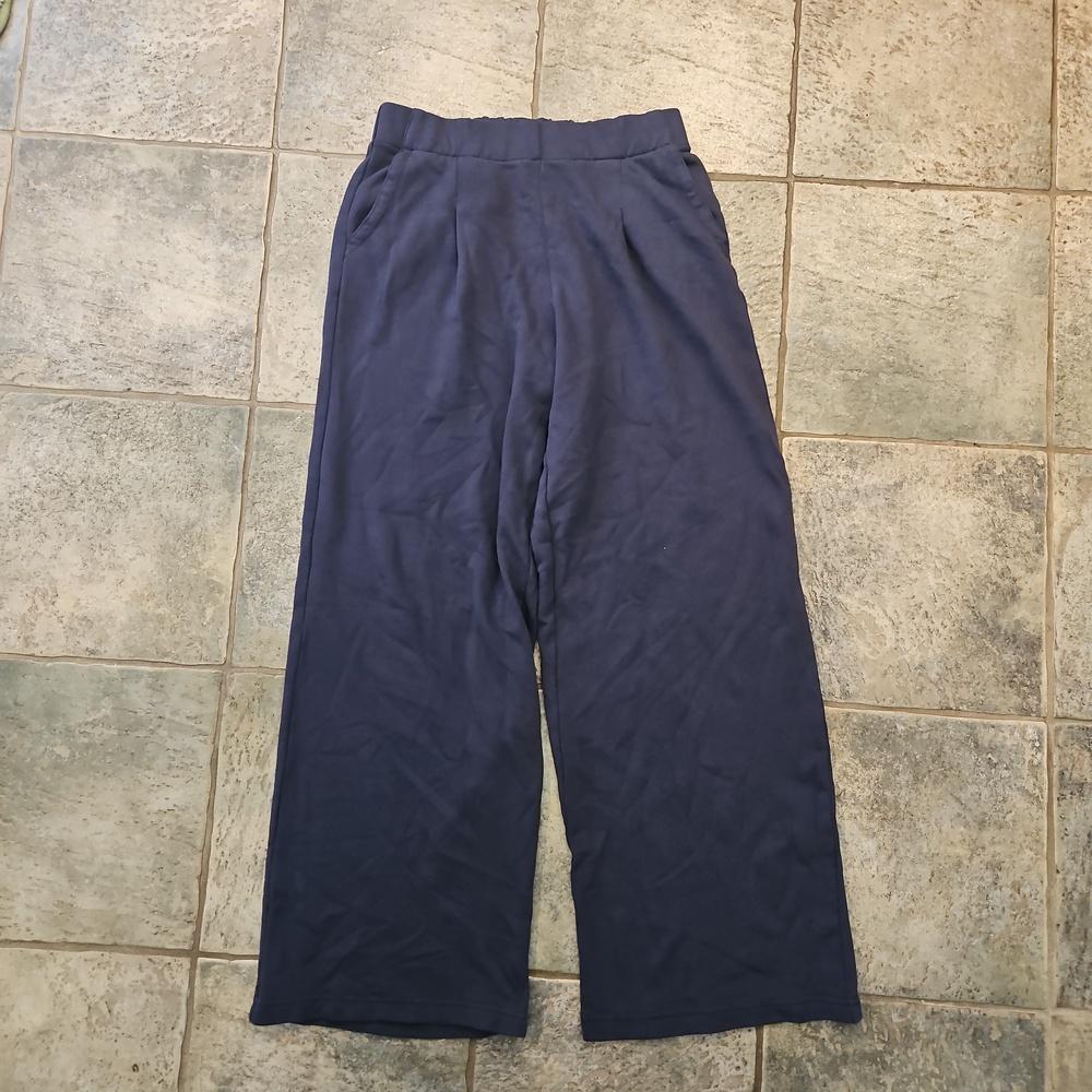 Aerie navy wide leg trousers